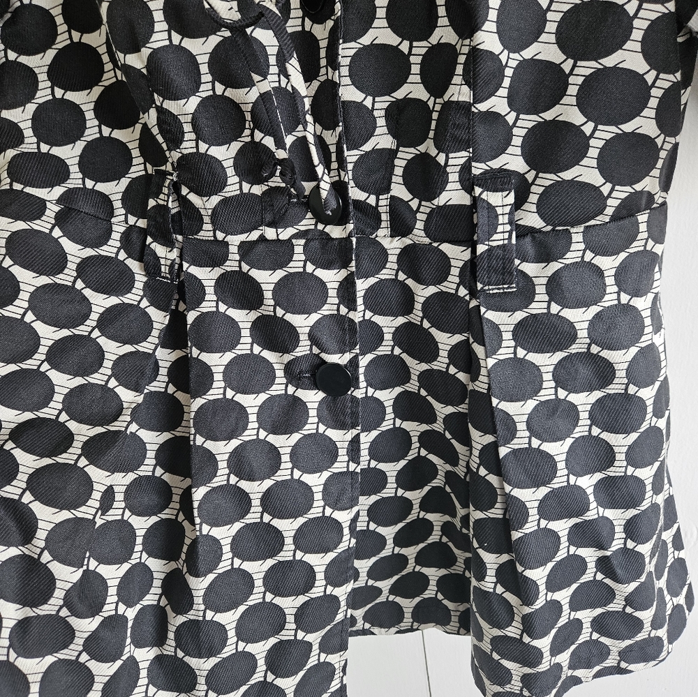 XXI black/white polka dot short sleeved jacket Size M - Picture 4 of 8